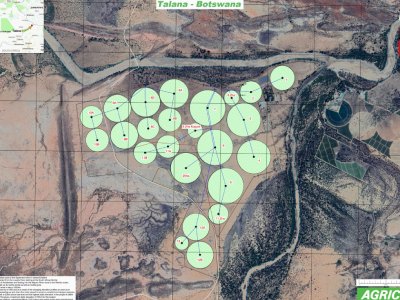 Agrico Botswana irrigation field map